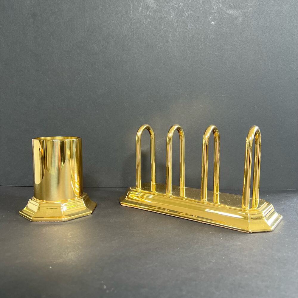 Baldwin brass desk letter and pen holder